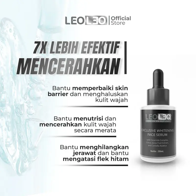 LEOLEO Paket Basic Combo Exclusive Facial Wash Scrub Whith DNA Salmon & Exclusive Whitening Face Serum 3