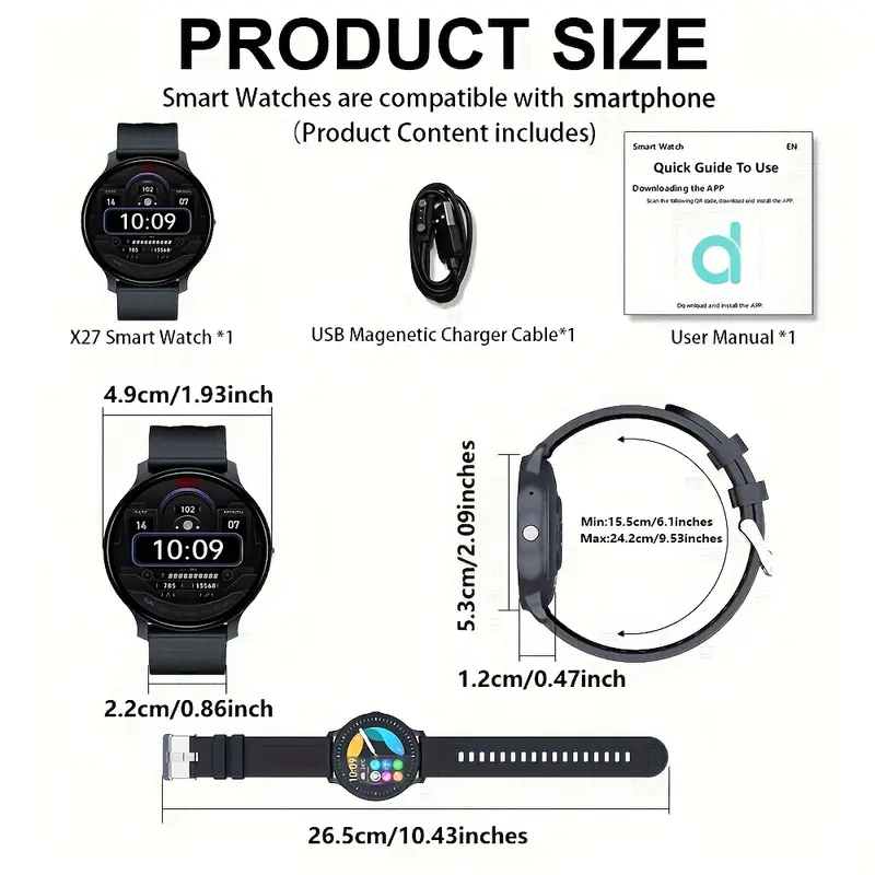 Laxsafty new smart watch for women, full touch screen sport fitness watch, 100 + sports mode, sleep monitoring, pedometer, distance, calories, wireless call smart watch for Android iPhone smartwatch 3