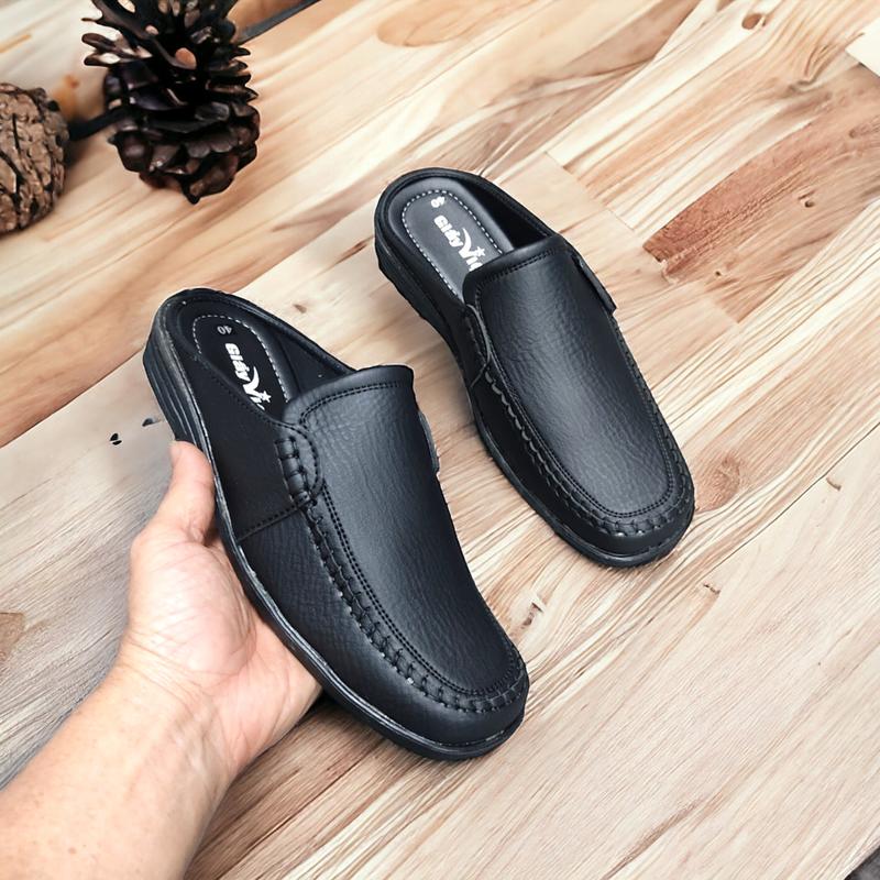 Giày sục nam giày nam không gót trung niên đế khâu chắc chắn sản phẩm chuẩn size (Hàng hộp) Shoes DéP da bò tối giản