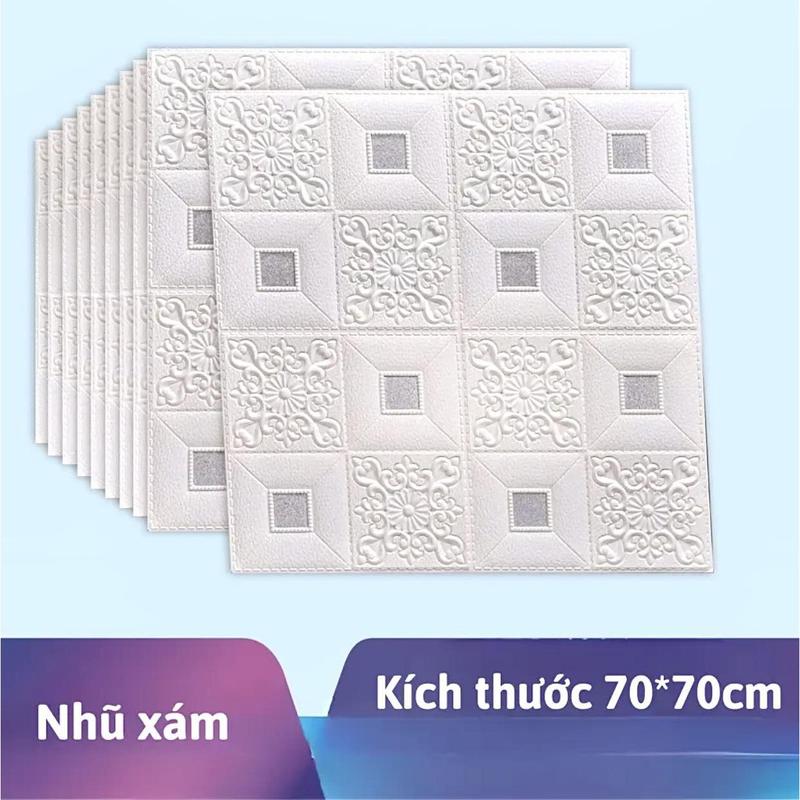 COMBO 30 TẤM XỐP HOA VĂN CAO CẤP KIM TUYẾN 70*70CM TẶNG KÈM NHŨ TỰ DÁN
