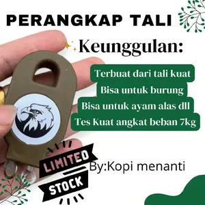 Perangkap jebakan Jerat Burung Ayam Alas Biawak Otomatis Anti Lepas dan sangat kuat terbuat dari tali dan kawat seling dengan Desain Logo Burung Khas Outdoor
