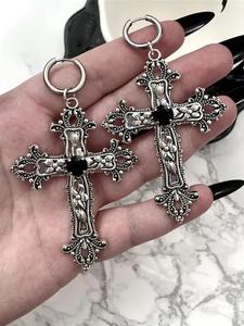 Arete colgantes de diseño de cruz estilo gótico, joyería estilo punk para fiestas, decoración de ropa diaria, joyería comodín y exquisita para regalo de cumpleaños