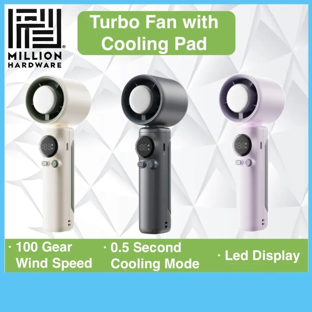 Model SS026 100-Speed LED Display Cooling Pad Turbo Mini Fan 4000mAh Portable Table Desktop Fan
