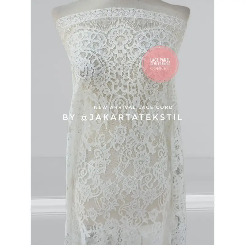 [ 453 ] KAIN LACE BROKAT PANEL SEMI FRANCIS SOLTIS CORNELI (Harga per 2.5meter x 1.45m) 3