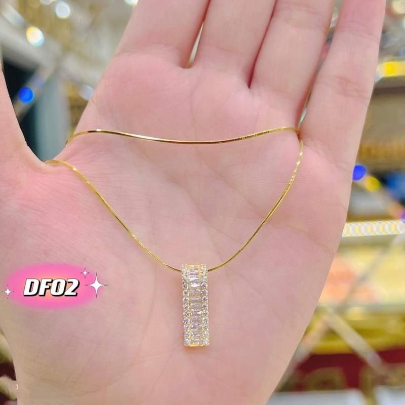  Dây lụa phối mặt trụ đá baguet đính đá sáng đẹp chất Titan xi vàng bền màu mẫu hot 