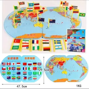 Mainan edukasi anak peta dunia bendera map of the world bendera inggris english