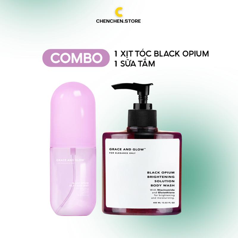 Combo sữa tắm và xịt dưỡng tóc GRACE AND GLOW Black Opium 400ml + 100ml 5921-01 & 5924-02 0