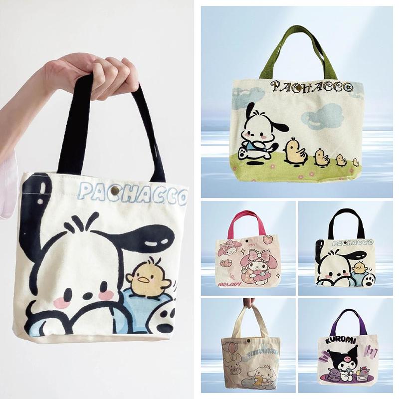 Túi Vải Bố, Chủ Đề Sanrio Hoạt Hình, Túi Tote Nữ, Túi Kuromi Mua Sắm Dễ Thương, Y4Q2 0