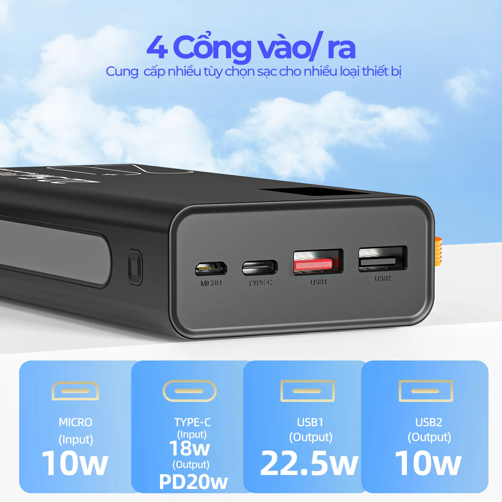 【GOOJODOQ&vlog】Sạc dự phòng GOOJODOQ 2024 Sạc nhanh 22,5w , 20000 mah màn hình hiện thị % PIN , Đèn pin độ sáng cao Sạc Pin Phụ Kiện sạc  dự | BigBuy360 - bigbuy360.vn