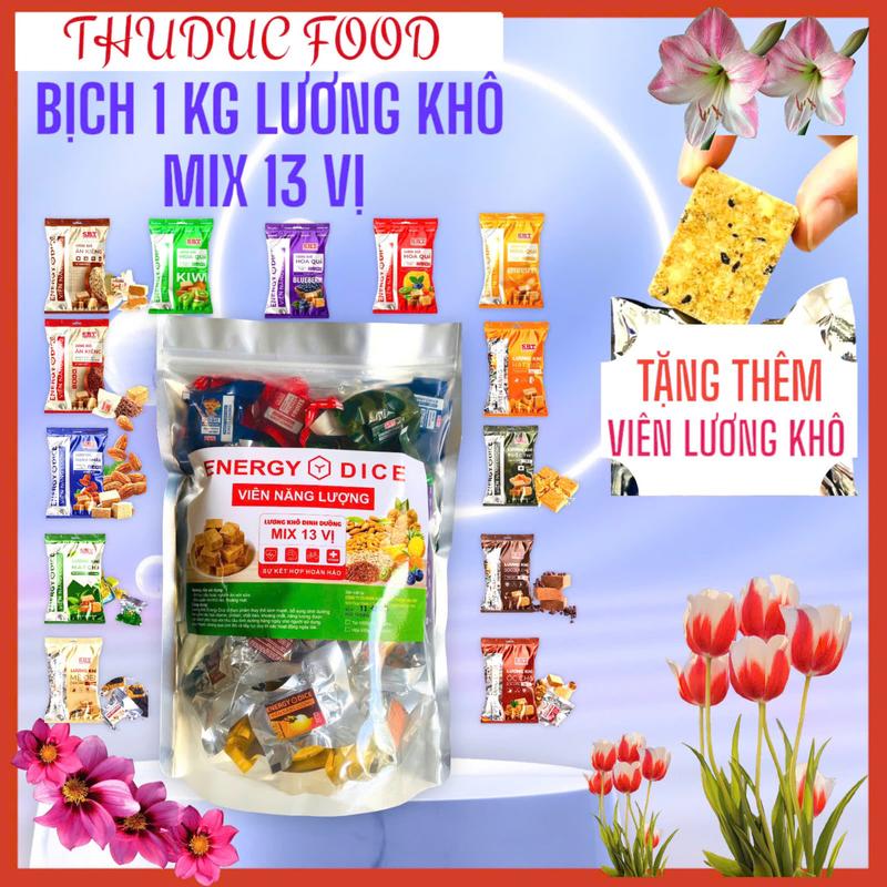 Bịch 1 Kg lương khô 13 vị dinh dưỡng thương hiệu SBT thực phẩm nhiều calo Snack Ăn Vặt Snack Ăn Vặt Food Bánh Quy