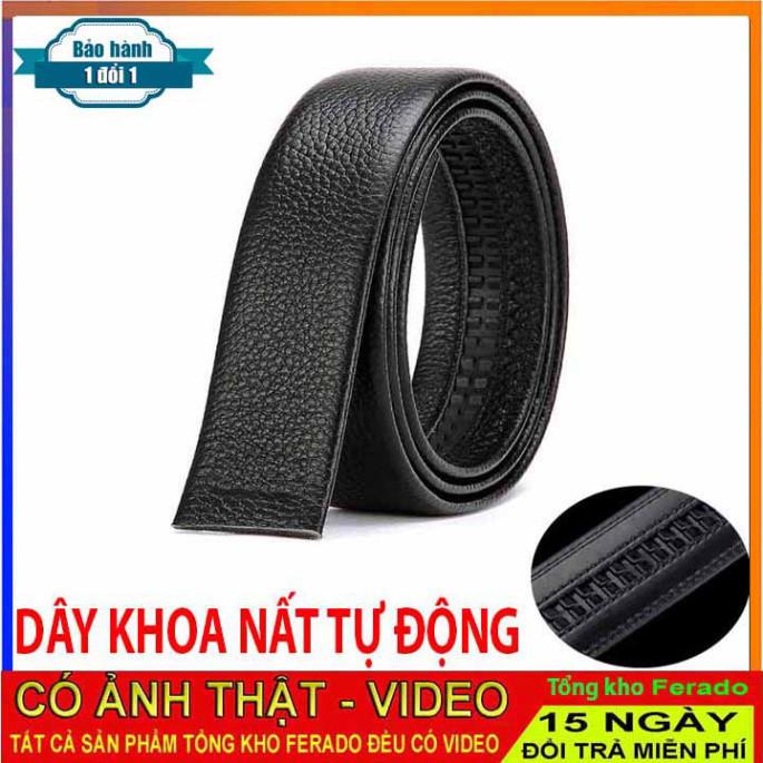 Dây Thắt Lưng Nam Da cao cấp Bản 3.5F Dành Cho Khóa Tự Động, Dây Nịt Da Nam Đen FERADO