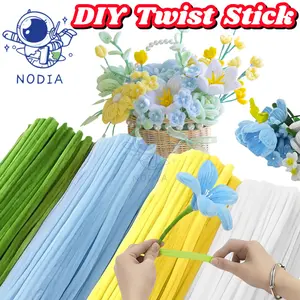 NODIA 100Pcs Kawat Bulu Mercy Wire Craft Pipe Toys Pipe Cleaner Gembul DIY Kawat Bulu Bunga