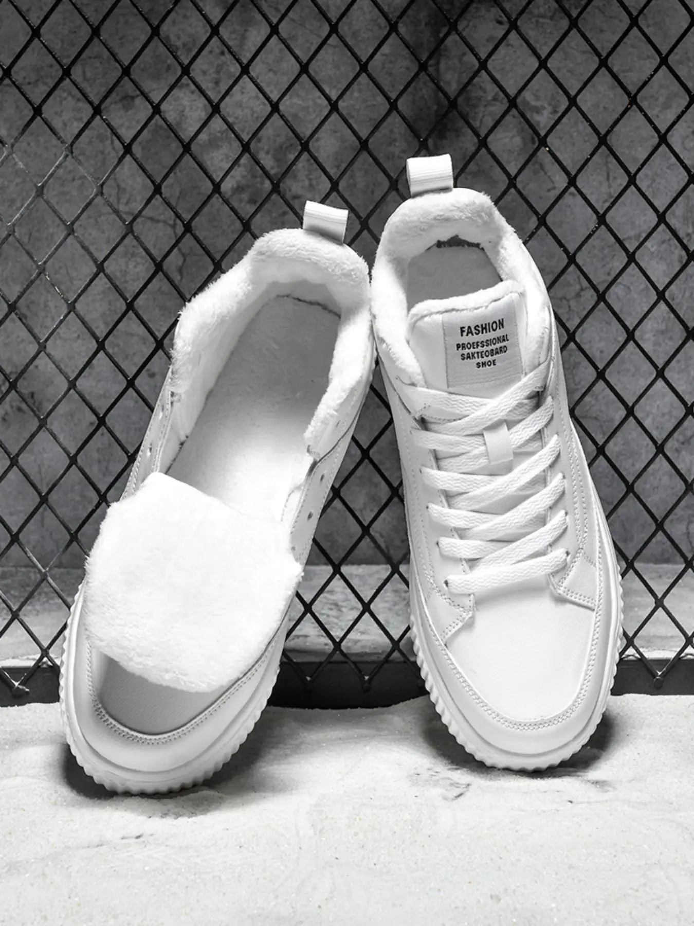Men's Fashionable Warm Lined Skate Shoes, 2024 New Style Casual Comfortable Sports Shoes for Daily Wear, Male All-match Round Toe Shoes for Daily Wear