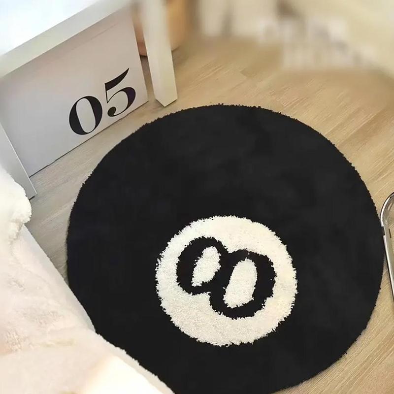 Round Billiards Pattern Rug, 1 Count Modern Non-slip Floor Mat, Soft Absorbent Floor Carpet for Home Living Room Bedroom, Dining Room Rug,  The Rug 0