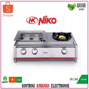 Niko NK GRS21 kompor Gas 2 in 1 Panggangan Sekaligus Ada Kompor 1 Tungku ( sate,sosis, ikan, ayam )