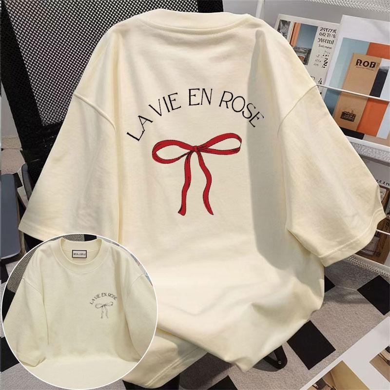 Mùa hè Mẫu mới 100% cotton Cổ tròn form rộng Áo phông nữ Girl phố unisex thấm hút mồ hôi co dãn 4 chiều Áo thun nữ  Cao cấp đơn giản siêu xinh Dễ phối đồ Tay ngắn  casual teen dày dặn