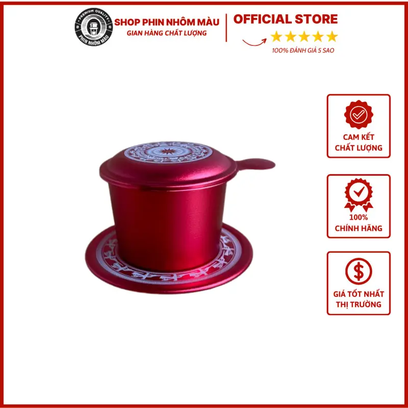 Phin Pha Cà Phê Nhôm Anode Đủ Màu Cao Cấp Khắc Logo TRỐNG ĐỒNG Việt Nam - Phin Nhôm Màu 0