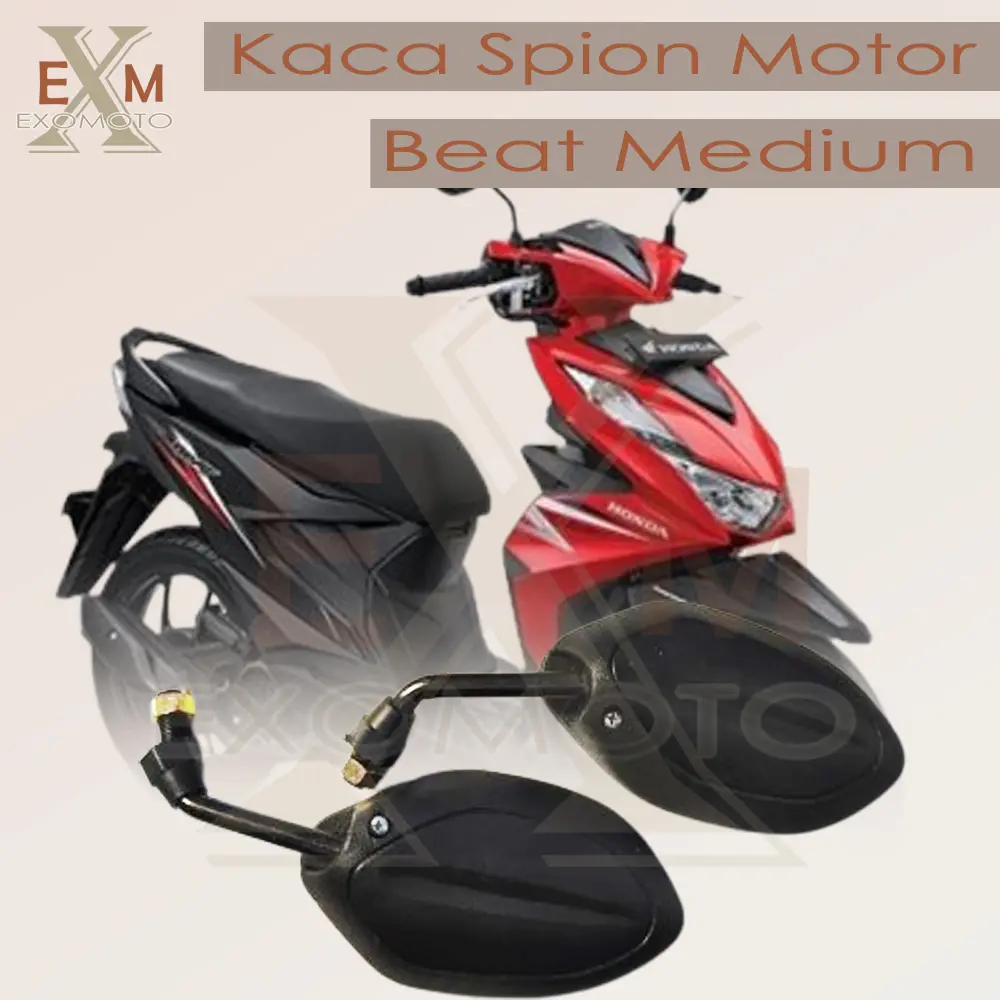 Spion Beat Medium Standar Gagang Hitam Honda Universal Exomoto
