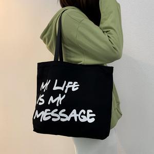 Beg Bahu, Rekaan Huruf, Kapasiti Besar, Untuk Wanita, Sesuai untuk Kampus dan Pelajar Perempuan, Gaya Korea, Kasual Tote Bags