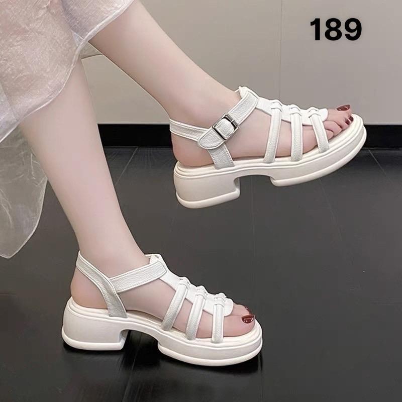 [ Chân mỏng lùi 1 size] Dép xăng đan nữ nửa dọ quai hậu hàng QCCC fullbox