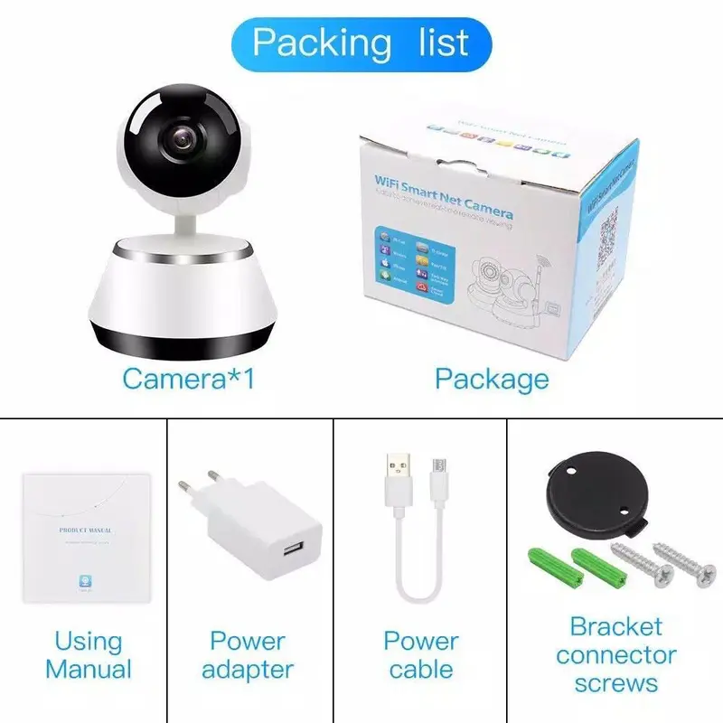 IP Smart Camera CCTV Wireless V380 Q6 Wifi HD 720p Kamera CCTV Portable Pantau Jarak Jauh 1