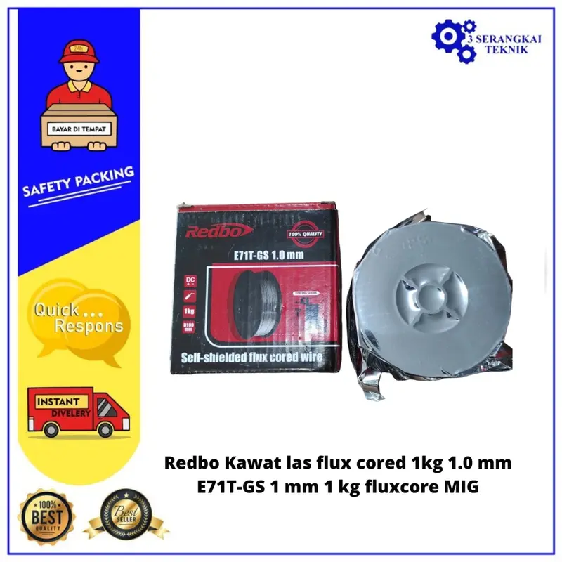 Redbo Kawat las flux cored 1kg 1.0 mm E71T-GS 1 mm 1 kg fluxcore MIG 1