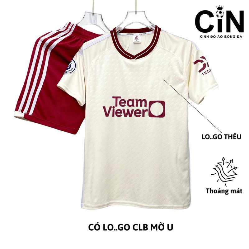 TOP QUẦN ÁO BÓNG ĐÁ, ĐỒ ĐÁ BANH MU TRẮNG KEM THUN LẠNH CAO CẤP KHÔNG XÙ, KHÔNG PHAI (CIN- KINH ĐÔ ÁO BÓNG ĐÁ). BỘ QUẦN ÁO THỂ THAO NAM NỮ