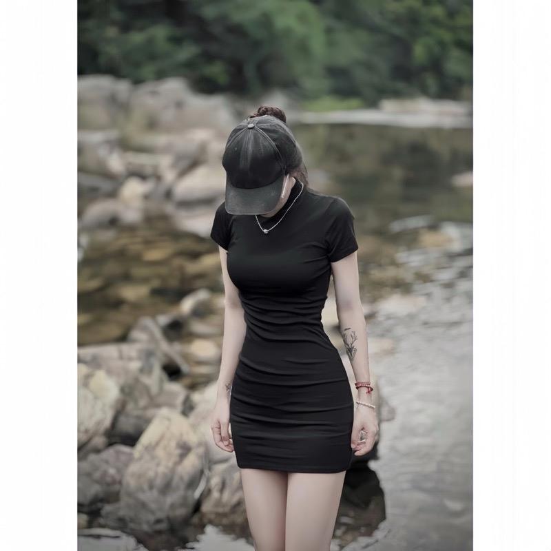 2 MÃ CỘC VÀ DÀI- Váy đen ôm Body Tôn Dáng Sexy Chất Tăm Co Dãn, Sang Chảnh Siêu Hack Dáng BIGSIZE dài váy 82cm Nữ