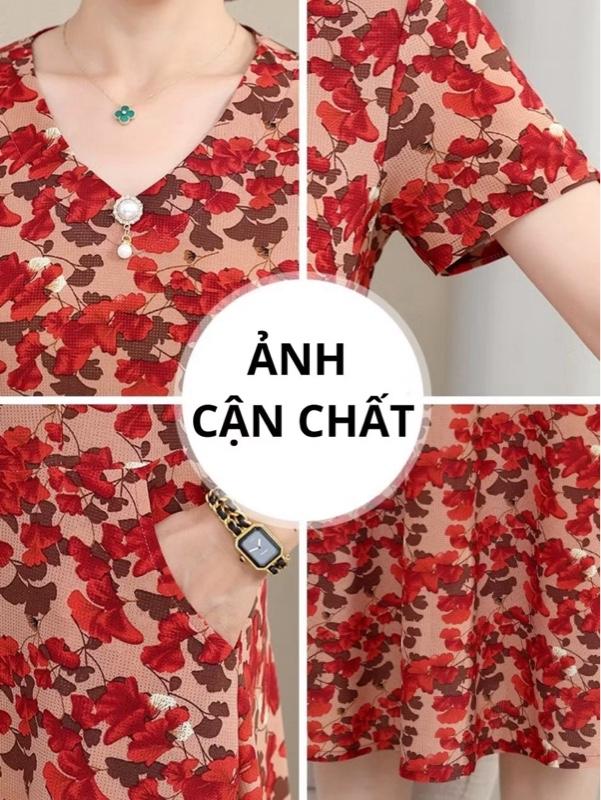 Product Introduction of Đầm trung niên AD1040, váy trung niên cho mẹ dự tiệc cao cấp chất vải  thun lạnh 3D đẹp nhẹ, mịn mát co giãn 4 chiều 21