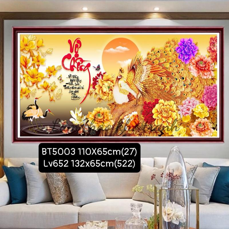 Mẫu mới 2024, TRANH THÊU KÍN, TRANH ĐÍNH ĐÁ VỢ CHỒNG CÔNG VÀNG VS8001, LV652 Handmade Thêu Chữ Làm Đồ Handmade Cotton Khâu chéo tranh kim cương