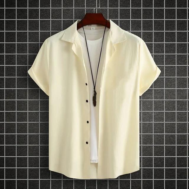 Men's summer fashion 3D printing simple Hawaiian short sleeved men's casual beach party clothing shirt 7