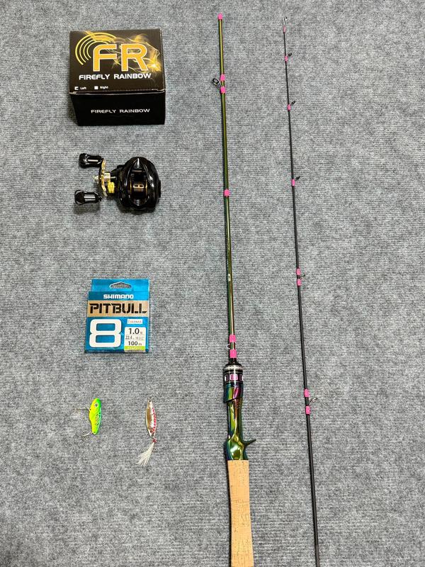 Combo Cần câu UL Titan  & Máy Ngang  FR200 Tặng kèm & Mồi thìa & Cá sắt & dây Pe x8 & 5 khoá link snap