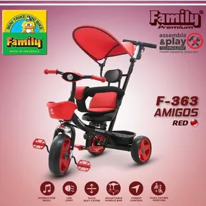 Sepeda Anak Roda Tiga 3 Family F363 F-363 Amigos Tricycle Baby Stroller Dorongan Kursi