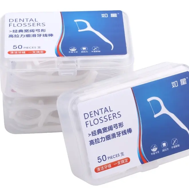 Hộp 50 Chiếc Tăm Chỉ Nha Khoa Sợi Chỉ Mảnh.