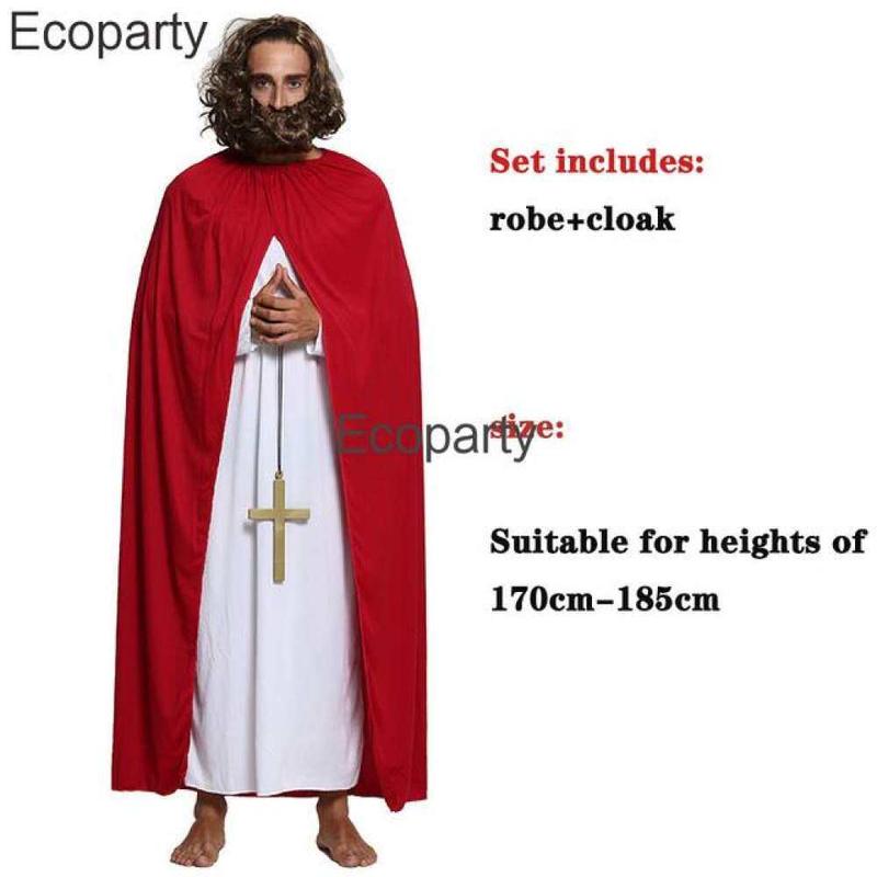 Trang Phục Hóa Trang Halloween Cho Trẻ Em Người Lớn, Chúa Giêsu Kitô, Đức Mẹ Đồng Trinh Mary, Cho Nam Và Nữ, Áo Choàng Chúa Giêsu, Bộ Đồng Phục, Trang Phục Dự Tiệc Purim 5