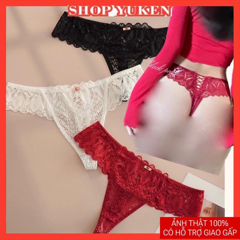 Q LK new . Set 3 Quần lót nữ sexy , quần lót lọt khe ren nữ tôn lên vòng 3 thoáng mát 43-70kg