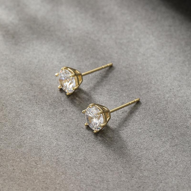 Product Introduction of Bông Tai Đinh tán Zircon, Dát Sáu Chấu Trang sức, phong cách Ins, thiết kế đơn giản, cao cấp, Dễ Phối Đồ 4