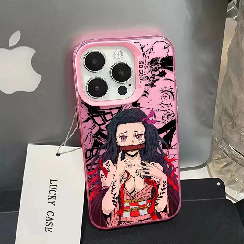 Product Introduction of Iphone case,Demon Slayer Anime,Compatible with iPhone 7 8 PLUS 11 12 13 14 15 16PRO MAX X XR XS. Anti-Drop and shockproof protection hard case 13