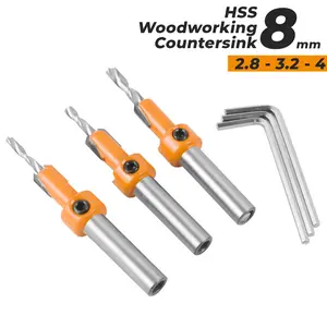 ALLEFIX Mata Bor Shanks Pembuat Lubang Kayu Sekrup Pengerjaan HSS 2,8MM-4MM - 6512