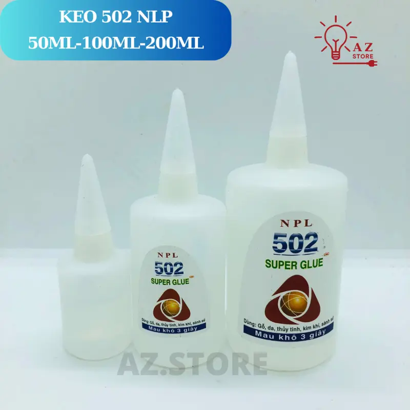 Keo 502 - keo dán sắt lọ tròn siêu dính 50ml, 100ml, 200ml hãng NLP siêu dính 0