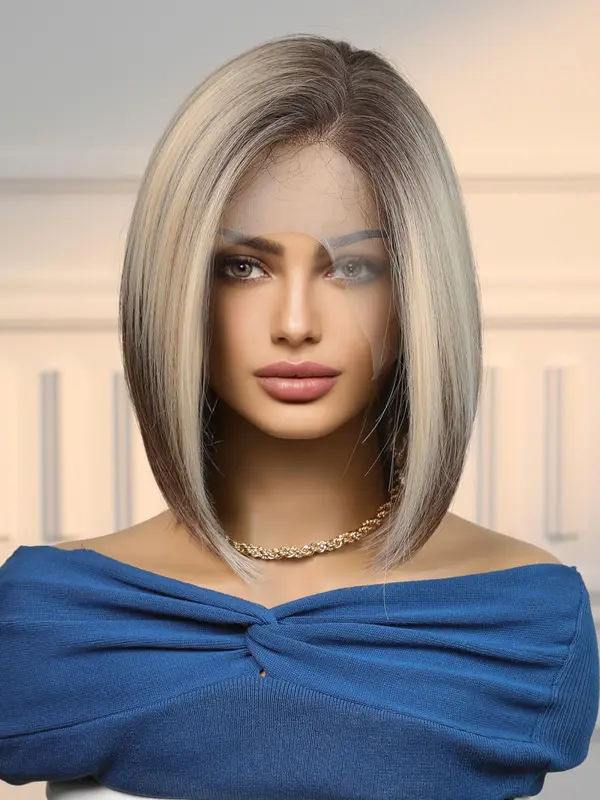 10 Inch Short Straight Wigs for Women Short Hair, Gorgeous Fluffy Wigs without Bangs, Synthetic Wigs for Party, Daily Use 2