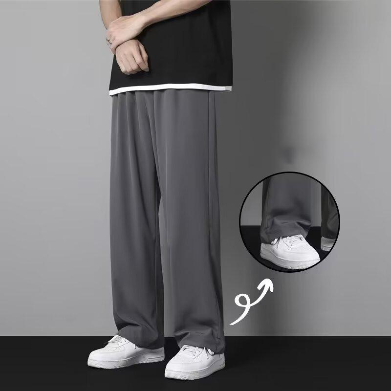 Quần Dài Nam Thường Ngày Co Giãn, Cỡ M-5XL, Ống Thẳng Và Rộng, Có Màu Đen, Xám Đậm Và Xám Nhạt, Thích Hợp Mặc Thường Ngày 1