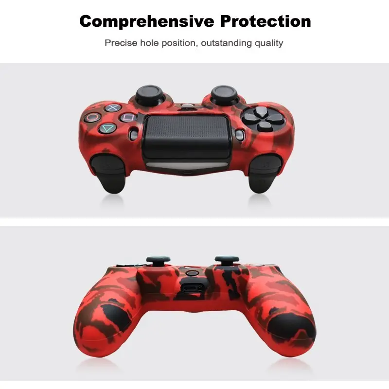 Silicon Vỏ Bảo Vệ Da, Cho Bộ Điều Khiển SONY Playstation 4 PS4, Cho PS4 Pro Và Slim Gamepad Controle, Tay Cầm Ngón Tay Cái, Cho Phụ Kiện Chơi Game Chơi Điện Tử 2
