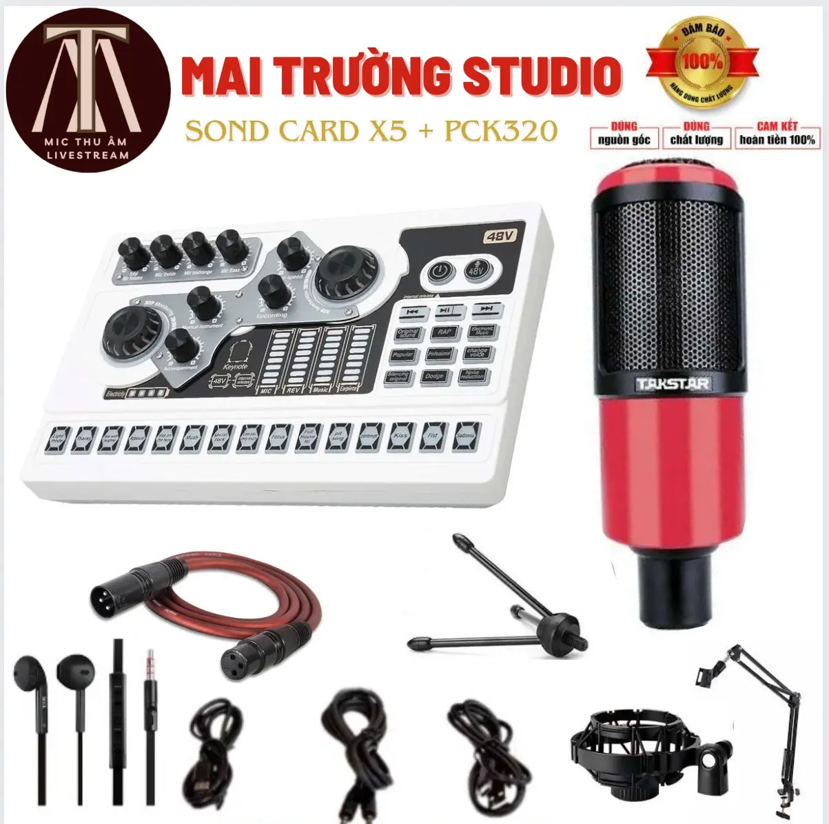 sound card x5 míc pck320 cao cấp