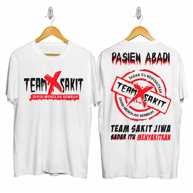 Kaos Team Sakit Jiwa Lengan Pendek \ T-shirt Pasien Abadi Pria I Tshirt Wanita \ Kaos Distro \ Viral \ Katun Combed 30s \ Remaja Santai Nyaman Sablon Slim Fit Baju Keren Atasan 0