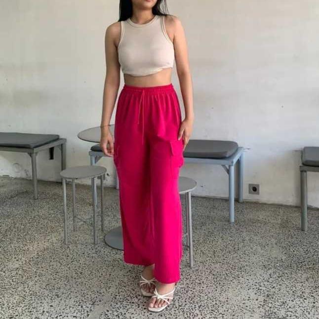 KULOT CARGO CRINKLE AIR FLOW JUMBO BIG SIZE PROMO CARGO PANTS - Celana Kulot Kargo Wanita CARGO PANTS CRINKLE AIRFLOW/KULOT CARGO CRINKLE AIRFLOW 2