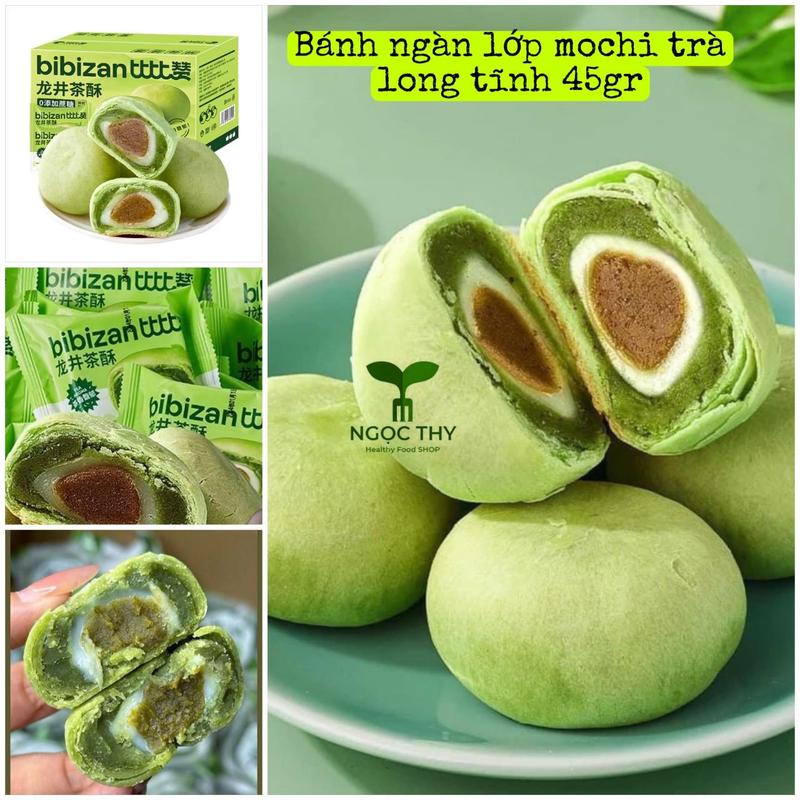  Bánh trà long tĩnh ngàn lớp không đường nhân mochi nội địa Trung 45gr 