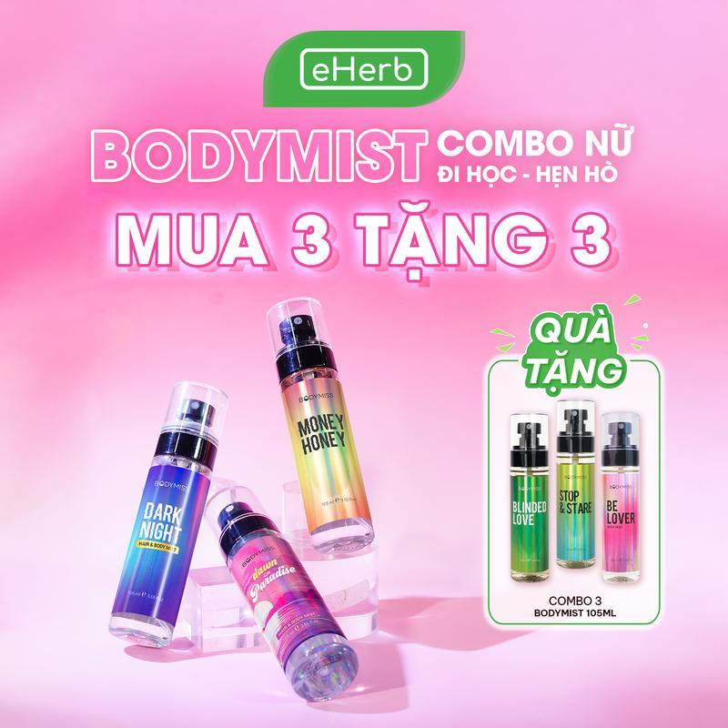 LIVE [COMBO HẸN HÒ] TẶNG 3 Xịt Thơm Body Mist Việt Nam EHERB - Nước Hoa Cho Nữ Thơm Lâu Quyến Rũ Nhẹ Nhàng BODYMISS - Xịt Thơm Toàn Thân - Khử Mùi Cơ Thể - Body Mist Quốc Dân Học Sinh Viên - Tóc Hair Mist Perfume Fragrance Women Cosmetic