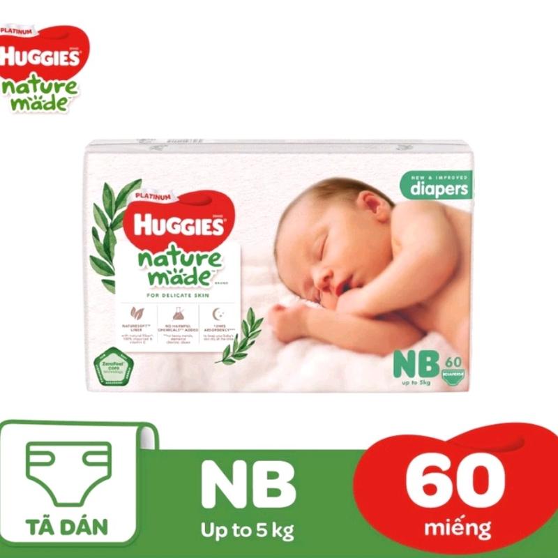  Tã Bỉm Dán Cao cấp Huggies Platinum Nature Made Nb60 