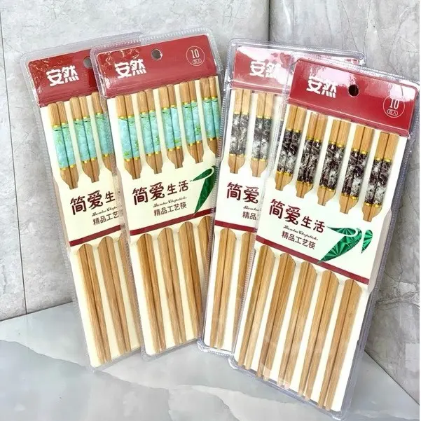 Bộ 10 Đôi Đũa Tre 24cm Style Japan – Hàng Xuất Nhật, Chống Mốc, Chống Trơn, Hộp Nhựa Kín Cao Cấp 1